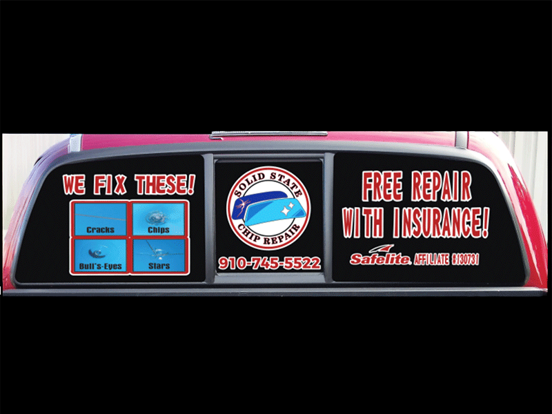 Onslow Tint Pros back window of truck